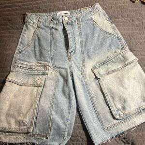 Fashion Nova Light Blue Cargo Shorts